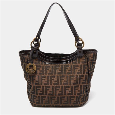 fendi black zucca jacquard wallet|Fendi zucca shopper tote.